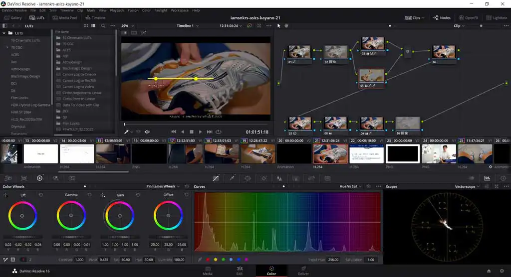 ตัวอย่างการใช้โปรแกรม Davinci resolve ทำสีและตัดต่อ Video