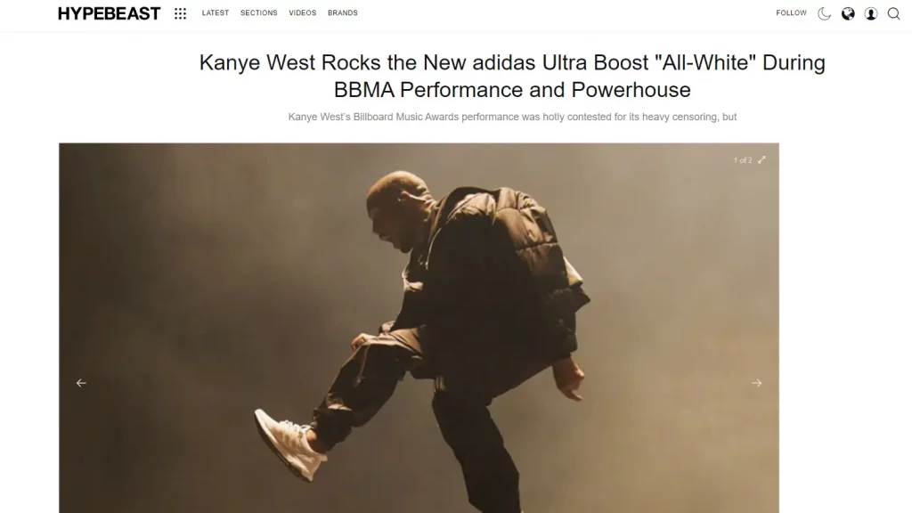 ภาพ Kanye West สวม adidas Ultra Boost 1.0 All-White (ภาพจากเว็บไซต์ HYPEBEAST)