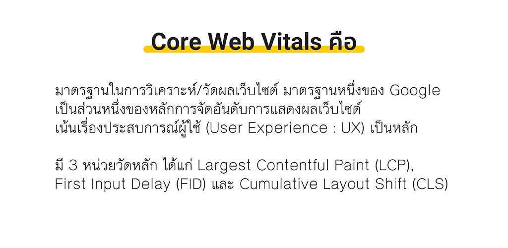 Core Web Vitals คืออะไร