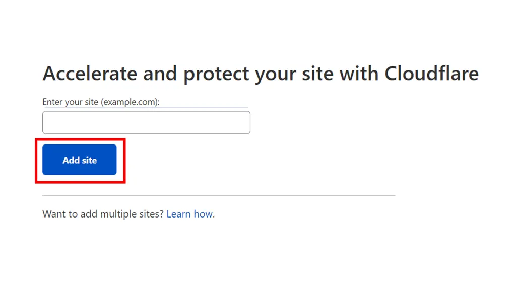  ระบุโดเมน(Domain) ที่เราต้องการใช้กับ Cloudflare
