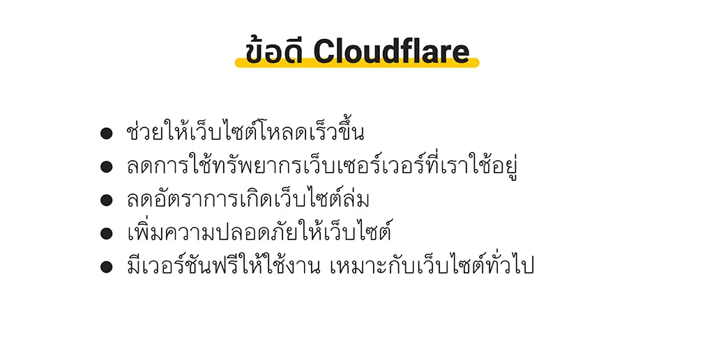 ข้อดีของการใช้ Cloudflare บนเว็บไซต์