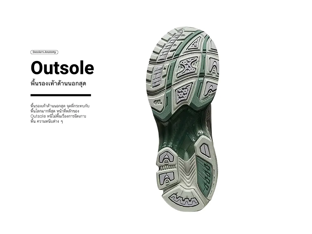 Outsole : พื้นรองเท้าด้านนอก