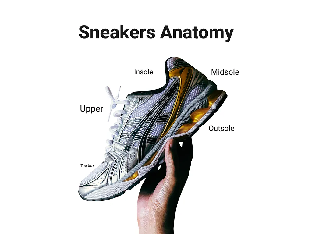 7 คำศัพท์หลักเกี่ยวกับส่วนประกอบรองเท้าผ้าใบ/สนีกเกอร์ (Sneakers Anatomy) ที่คนใส่สนีกเกอร์ควรรู้